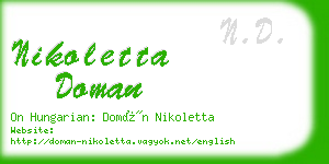 nikoletta doman business card